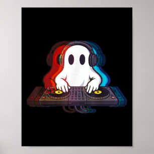 House Music Ghost Optical Illusion Boo Edm Hallowe Poster