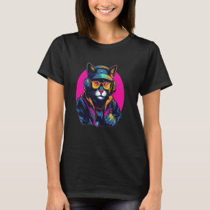 House Music Lover Cyberpunk Cat DJ Music Festival T-Shirt