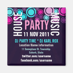 House Music Party Événement Magnet promotionnel