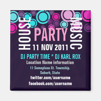 House Music Party Événement Magnet promotionnel