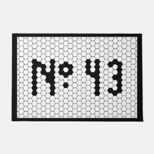 House Number 43 Vintage Tile Design Doormat