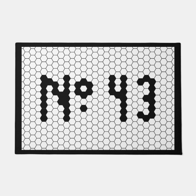 House Number 43 Vintage Tile Design Doormat (Front)