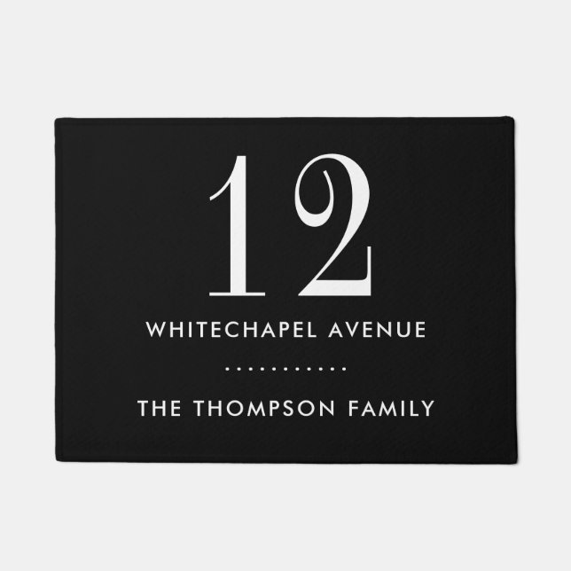 House Number Address Family Name Doormat (Front)