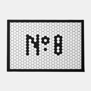 House Number Apartment Vintage Tile Design 8 Doormat
