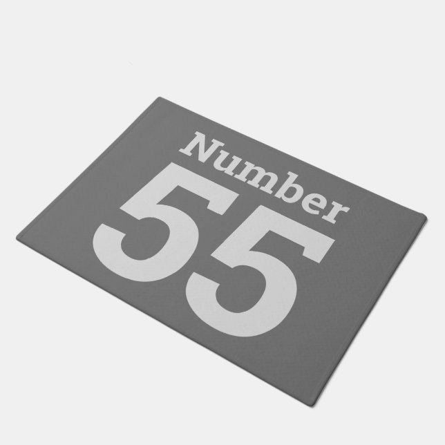 House Number in Bold on a  Doormat (Angled)