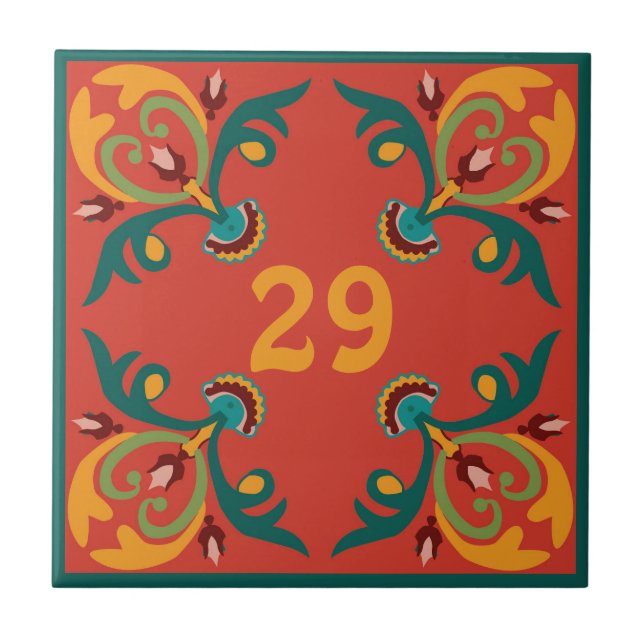 🧡💚💛 House number Oriental tiles, Azulejos  Tile (Front)