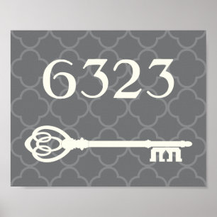 House Number Quatrefoil Housewarming Gift Poster