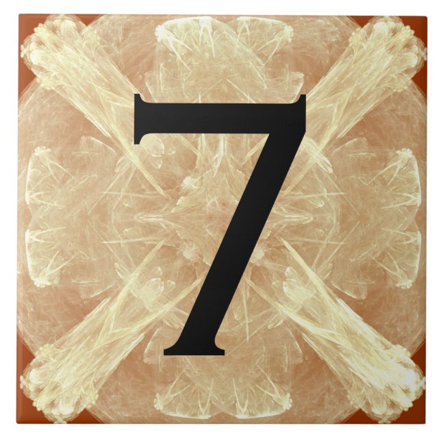 House Number with Vintage Lace Ceramic Tile (Front)