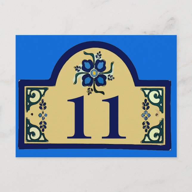 House Numbers Change Text  Postcard (Front)