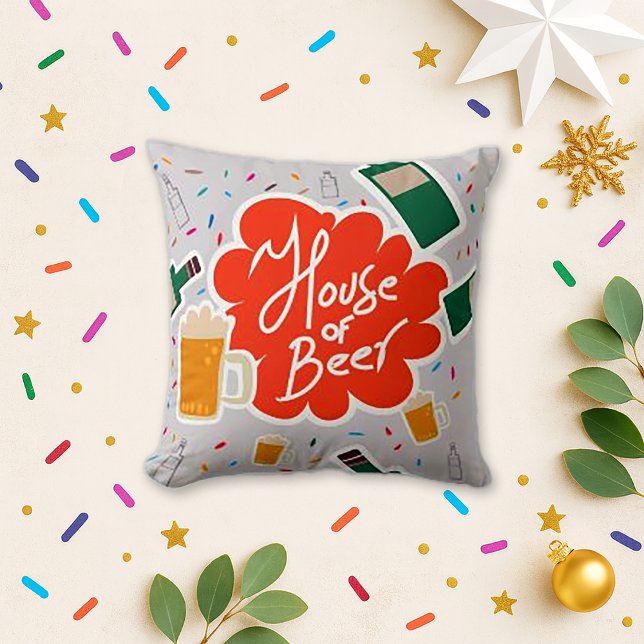 House of Beer Throw Pillow (Creator Uploaded)