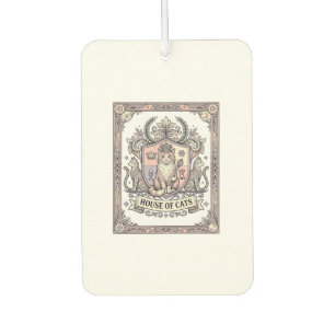 House Of Cats Cat Heraldry Coat of Arms Vintage Air Freshener