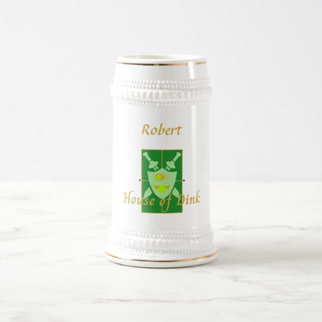 House of Dink Pickleball Crest Personalized Beer Stein (Center)