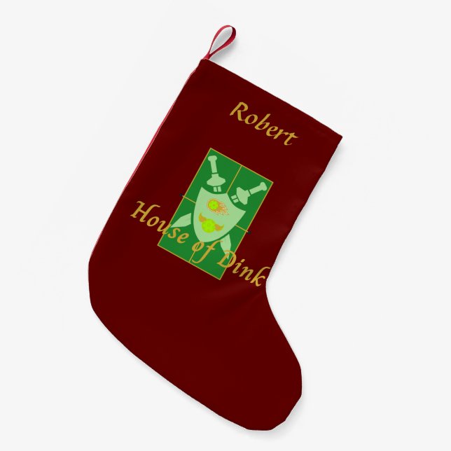 House of Dink Pickleball Crest Personalized  Small Christmas Stocking (Front (Hanging))