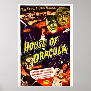 House of Dracula 1945 Movie POSTER PRINT A4A2 40s