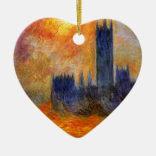 House of Parliament Sun - Claude Monet Ceramic Ornament