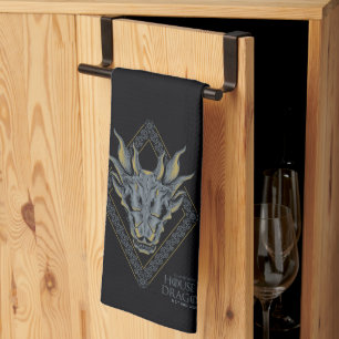 HOUSE OF THE DRAGON   Balerion Skull Diamond Crest Kitchen Towel