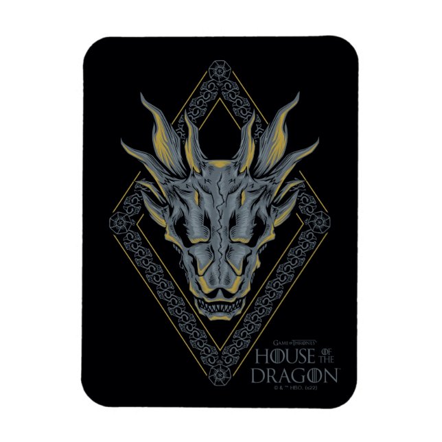 HOUSE OF THE DRAGON | Balerion Skull Diamond Crest Magnet (Vertical)