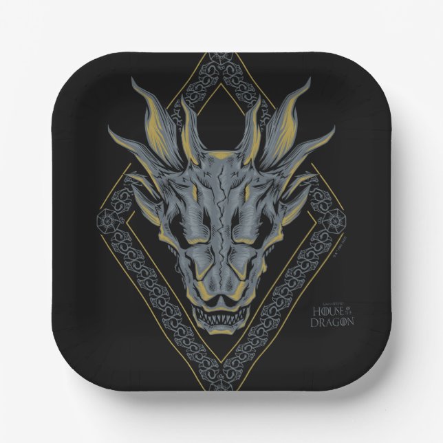 HOUSE OF THE DRAGON | Balerion Skull Diamond Paper Plate (Front)