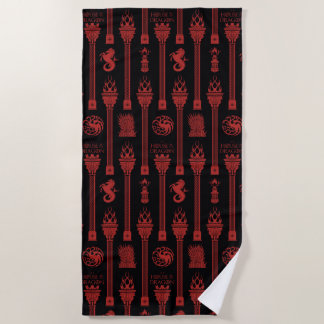 House of the Dragon Crest Pattern Beach Towel