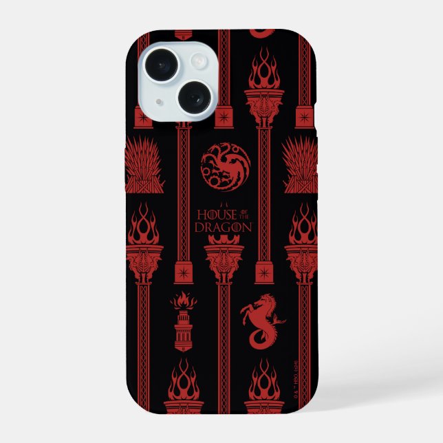 House of the Dragon Crest Pattern iPhone 15 Case (Back)