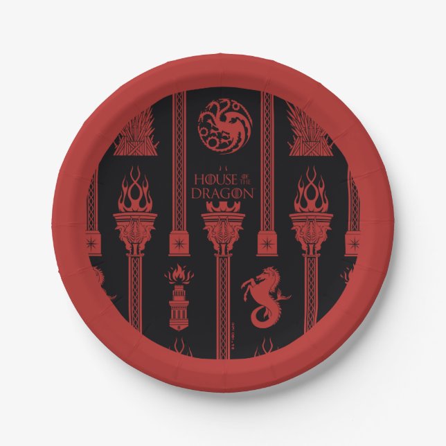 House of the Dragon Crest Pattern Paper Plate (Front)