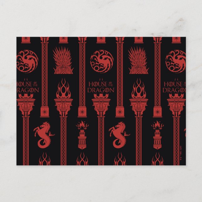 House of the Dragon Crest Pattern Postcard (Front)