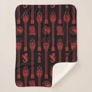 House of the Dragon Crest Pattern Sherpa Blanket