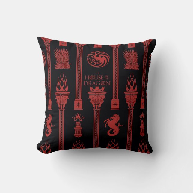 House of the Dragon Crest Pattern Throw Pillow (Front)
