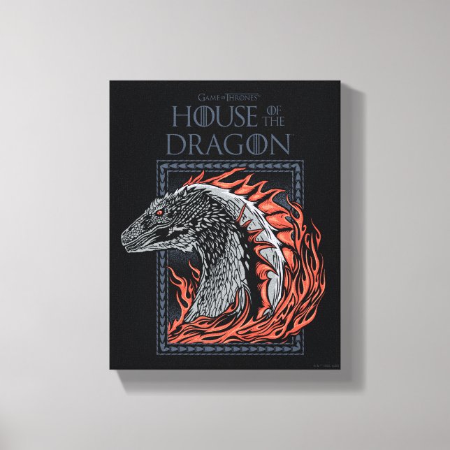 HOUSE OF THE DRAGON | Dragon Profile in Flames Canvas Print (Front)