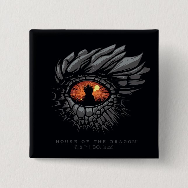 HOUSE OF THE DRAGON | Dragon's Eye Iron Throne 2 Inch Square Button (Front)