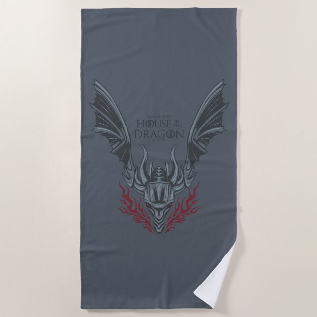 HOUSE OF THE DRAGON | Fire-Breathing Dragon Head Beach Towel (Front)