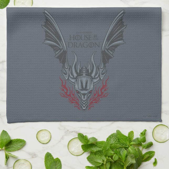 HOUSE OF THE DRAGON | Fire-Breathing Dragon Head Kitchen Towel (Folded)