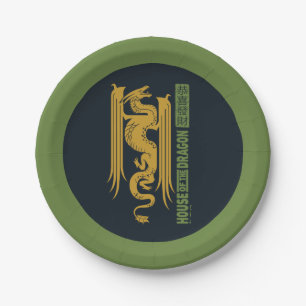 House of the Dragon Gold & Green New Year 恭喜發財 Paper Plate