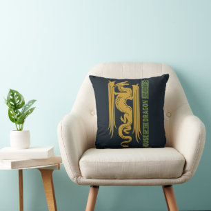 House of the Dragon Gold & Green New Year   恭喜發財 Throw Pillow
