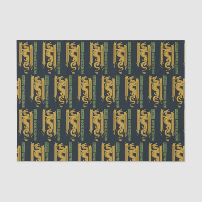 House of the Dragon Gold & Green New Year | 恭喜發財 Tissue Paper (Front)