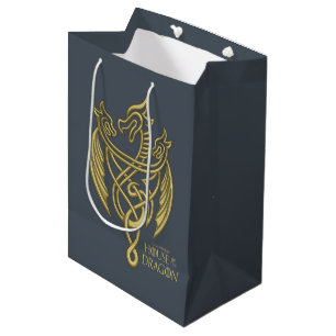 HOUSE OF THE DRAGON   Golden Filigree Dragon Crest Medium Gift Bag