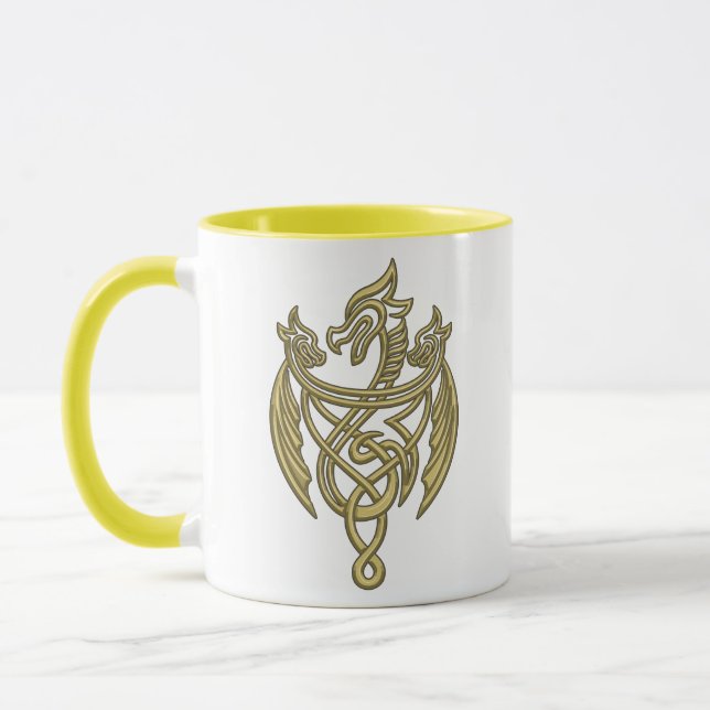 HOUSE OF THE DRAGON | Golden Filigree Dragon Crest Mug (Left)