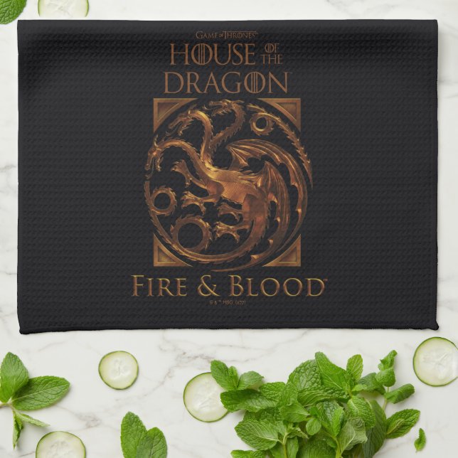 HOUSE OF THE DRAGON | House Targaryen Sigil Kitchen Towel (Folded)