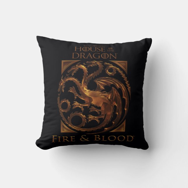 HOUSE OF THE DRAGON | House Targaryen Sigil Throw Pillow (Front)