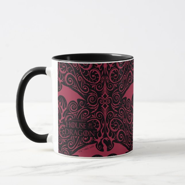 HOUSE OF THE DRAGON | Red Dragon Filigree Pattern Mug (Left)