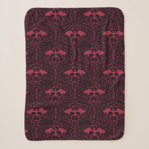 HOUSE OF THE DRAGON   Red Dragon Filigree Pattern Sherpa Blanket