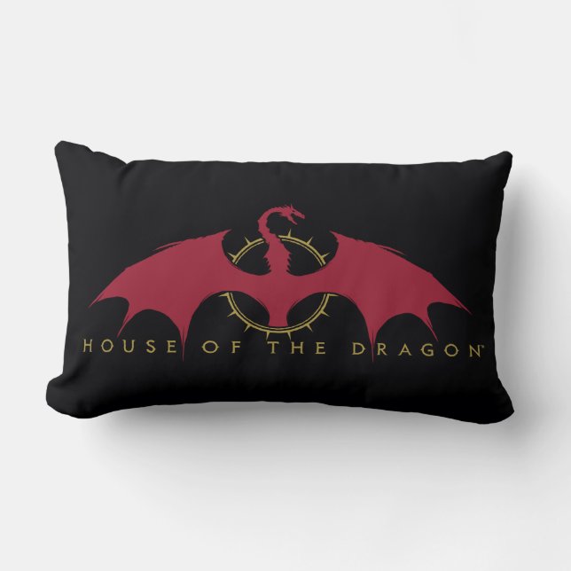 HOUSE OF THE DRAGON | Red Dragon Graphic Lumbar Pillow (Front)