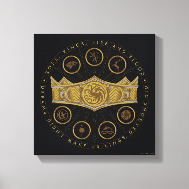 HOUSE OF THE DRAGON | Seven Kingdoms Crown Graphic Canvas Print (Front)