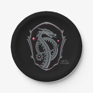 HOUSE OF THE DRAGON Silver Dragon Badge Paper Pl Paper Plate