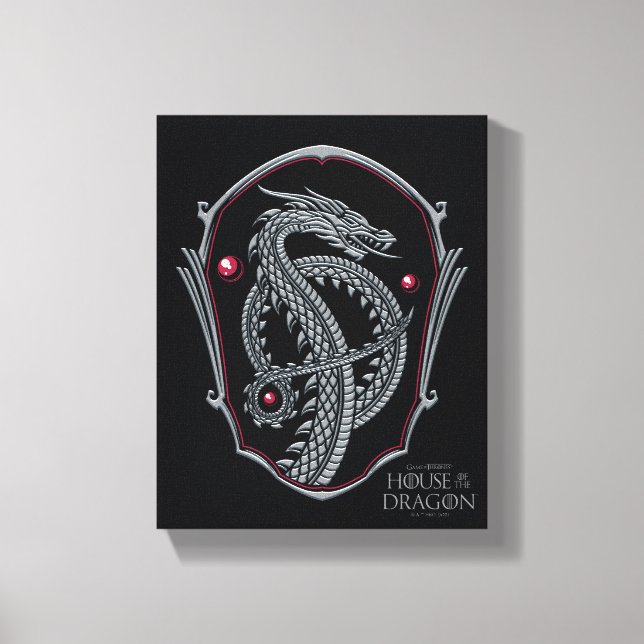 HOUSE OF THE DRAGON | Silver Dragon Crest Canvas Print (Front)