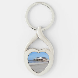 House on stilts at the beach of St. Peter Ording Keychain