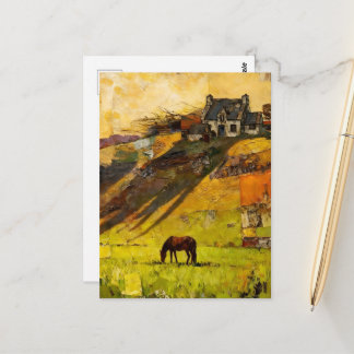 House on the Hill and Horse in the Pasture Postcard