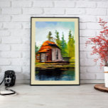 House on the lake, Wall Art Canvas<br><div class="desc">Add a touch of modern Scandinavian design to your home with this stunning abstract landscape print</div>