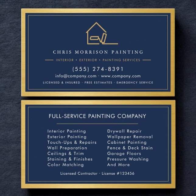 House Painter Contractor Painting Service Business Card (Creator Uploaded)