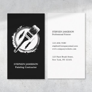 House Painter & Decorator Black and White  Business Card